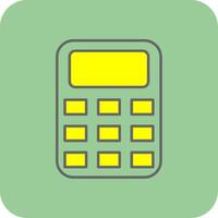 Calculator Filled Yellow Icon vector