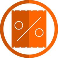 Invoice Glyph Orange Circle Icon vector