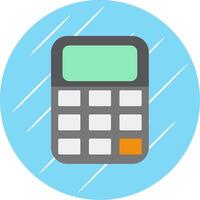 Calculator Flat Blue Circle Icon vector