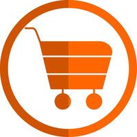 Cart Glyph Orange Circle Icon vector
