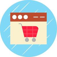 compras carro plano azul circulo icono vector