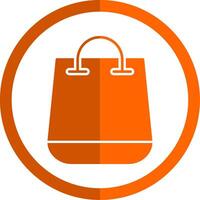 Shopping Bag Glyph Orange Circle Icon vector