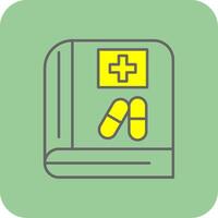 Medical Book Filled Yellow Icon vector
