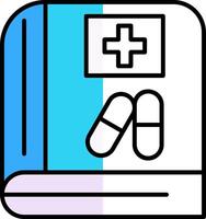 Medical Book Filled Half Cut Icon vector