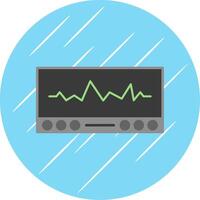 ekg plano azul circulo icono vector