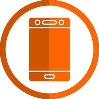 Mobile Glyph Orange Circle Icon vector