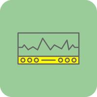 ekg lleno amarillo icono vector