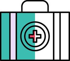 First Aid Kit Filled Half Cut Icon vector