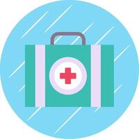 First Aid Kit Flat Blue Circle Icon vector