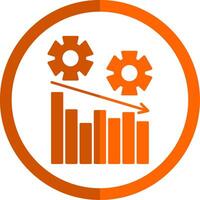 Management Glyph Orange Circle Icon vector