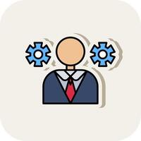 Management Line Filled White Shadow Icon vector