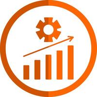 Management Glyph Orange Circle Icon vector