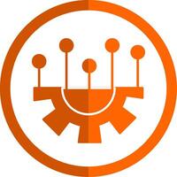 Setting Glyph Orange Circle Icon vector