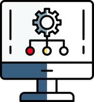 jerarquía lleno medio cortar icono vector