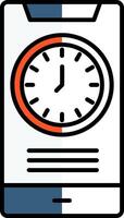 Time Filled Half Cut Icon vector