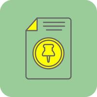 Paper Clip Filled Yellow Icon vector