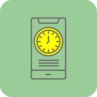 Time Filled Yellow Icon vector