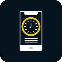 Time Glyph Two Color Icon vector