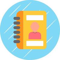 Contact Book Flat Blue Circle Icon vector