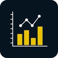 Bar Chart Glyph Two Color Icon vector