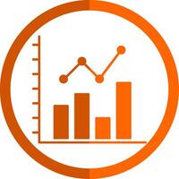 Bar Chart Glyph Orange Circle Icon vector