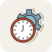 Time Management Line Filled White Shadow Icon vector