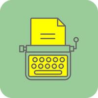 Typewriter Filled Yellow Icon vector