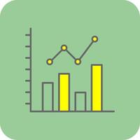 Bar Chart Filled Yellow Icon vector