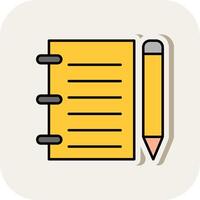 Notebook Line Filled White Shadow Icon vector