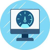 Speed Test Flat Blue Circle Icon vector