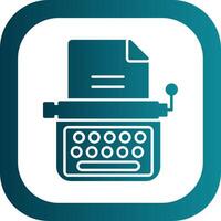 Typewriter Glyph Gradient Round Corner Icon vector