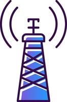 Signal Tower Gradient Filled Icon vector