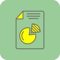 Pie Chart Filled Yellow Icon vector