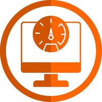 Speed Test Glyph Orange Circle Icon vector