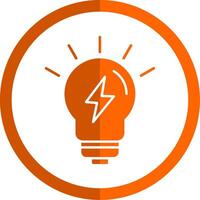 Light Bulb Glyph Orange Circle Icon vector