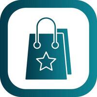 Shopping Bag Glyph Gradient Round Corner Icon vector