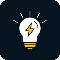 Light Bulb Glyph Two Color Icon vector