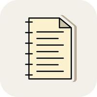 Notebook Line Filled White Shadow Icon vector