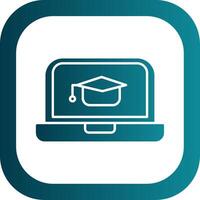 Online Learning Glyph Gradient Round Corner Icon vector