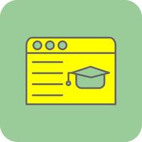 Online Learning Filled Yellow Icon vector