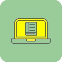 Online Learning Filled Yellow Icon vector