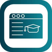 Online Learning Glyph Gradient Round Corner Icon vector