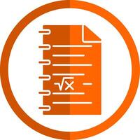 Math Glyph Orange Circle Icon vector