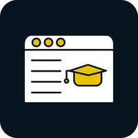 Online Learning Glyph Two Color Icon vector