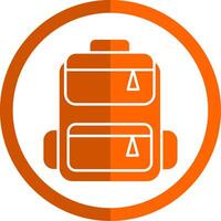 Backpack Glyph Orange Circle Icon vector