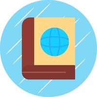 Encyclopedia Flat Blue Circle Icon vector