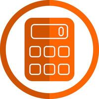 Calculator Glyph Orange Circle Icon vector