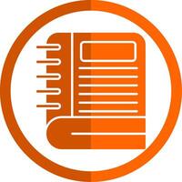 Notebook Glyph Orange Circle Icon vector