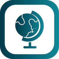 Earth Globe Glyph Gradient Round Corner Icon vector