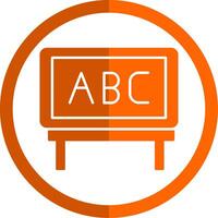 Presentation Glyph Orange Circle Icon vector
